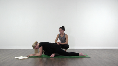 Half pigeon pregnancy yoga